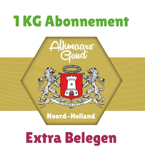 Abonnement elke maand 1 KG AlkmaarsGoud kaas - Extra Belegen